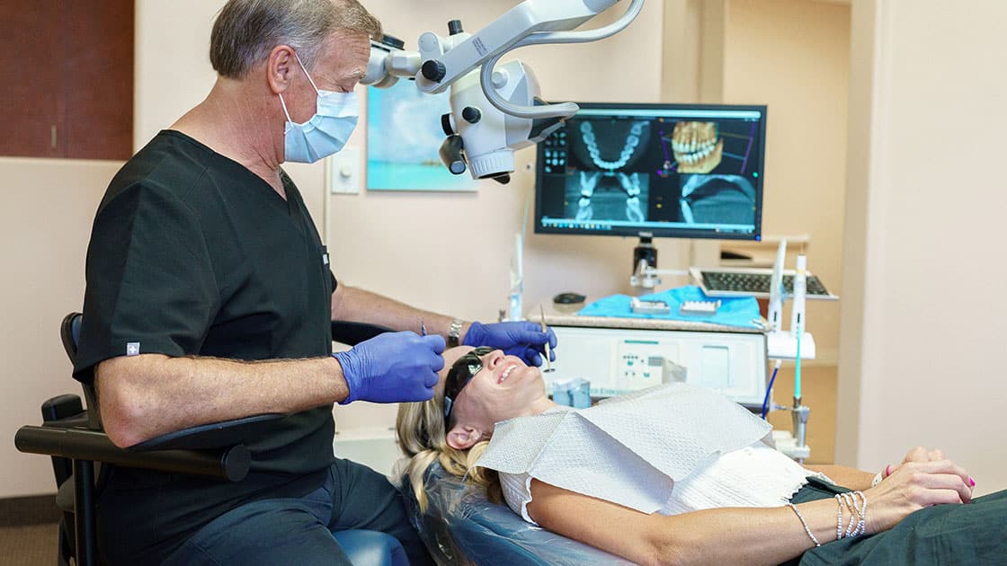 Dr. randy working with patient